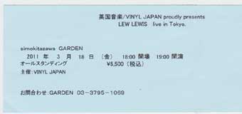 LEW LEWIS live in Tokyo